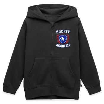 Hockey Academy 2 - Kinder Premium Organic Zip Hoodie - Schwarz - Vorne - AI Model Kid Male (0cm)
