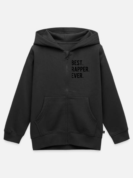 Best Rapper Ever - Kinder Premium Organic Zip Hoodie - Schwarz