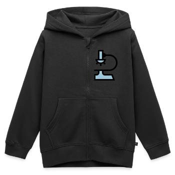 Microscope de laboratoire - Sweat Premium à capuche zippé enfant bio - noir - Devant - AI Model Kid Male (0cm)
