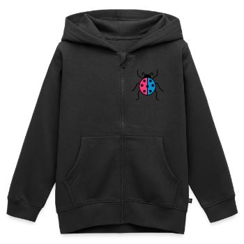bunt marienkaefer klein suess niedlich kaefer rot - Kinder Premium Organic Zip Hoodie - Schwarz - Vorne - AI Model Kid Male (0cm)