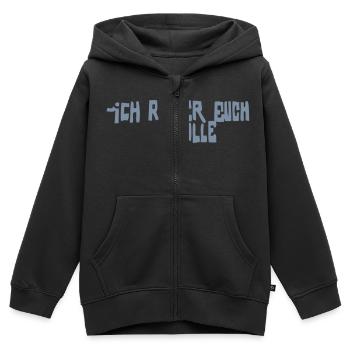 iCH RASiER EUCH ALLE - Kinder Premium Organic Zip Hoodie - Schwarz - Vorne - AI Model Kid Male (0cm)