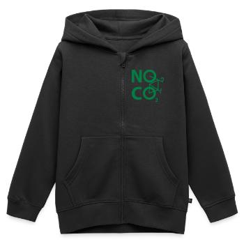 NO CO2 - cyclistes et design - Sweat Premium à capuche zippé enfant bio - noir - Devant - AI Model Kid Male (0cm)