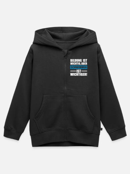 Schwimmen Sportart - Kinder Premium Organic Zip Hoodie - Schwarz