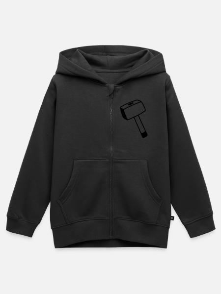 Hammer - Kinder Premium Organic Zip Hoodie - Schwarz