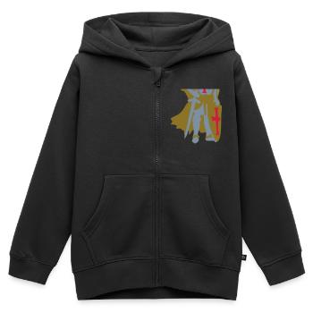 templar knight by Patjila - Kinder Premium Organic Zip Hoodie - Schwarz - Vorne - AI Model Kid Male (0cm)