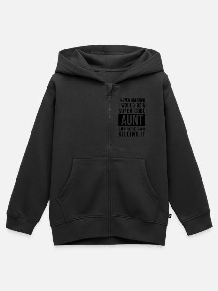 Super cool aunt - Kinder Premium Organic Zip Hoodie - Schwarz