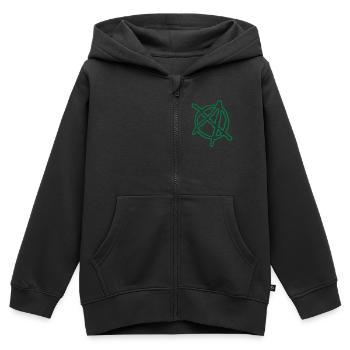 Anarchy Outline Hand Drawn - Kids Premium Organic Zip-up Hoodie - black - Front - AI Model Kid Male (0cm)