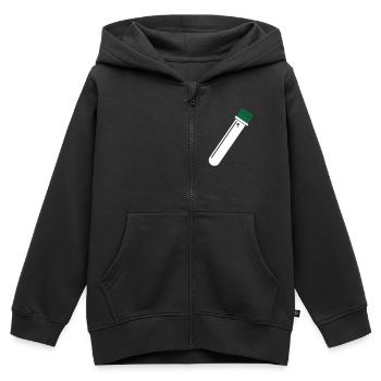 PETling 2farbig - geocaching Container - Kinder Premium Organic Zip Hoodie - Schwarz - Vorne - AI Model Kid Male (0cm)
