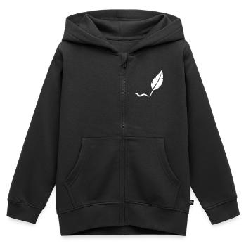 Feder - Kinder Premium Organic Zip Hoodie - Schwarz - Vorne - AI Model Kid Male (0cm)