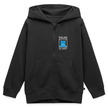 Raumschiff - Kinder Premium Organic Zip Hoodie - Schwarz - Vorne - AI Model Kid Male (0cm)