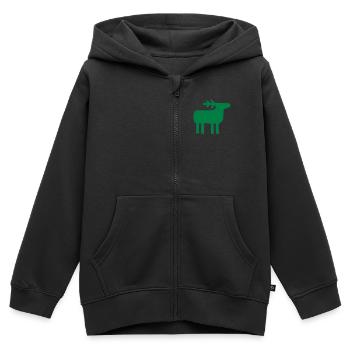 wapiti - Sweat Premium à capuche zippé enfant bio - noir - Devant - AI Model Kid Male (0cm)