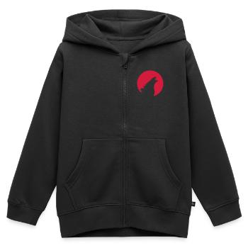 Kaiju in der Flagge von Japan - Kinder Premium Organic Zip Hoodie - Schwarz - Vorne - AI Model Kid Male (0cm)