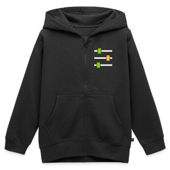 Console de mixage - Sweat Premium à capuche zippé enfant bio - noir - Devant - AI Model Kid Male (0cm)