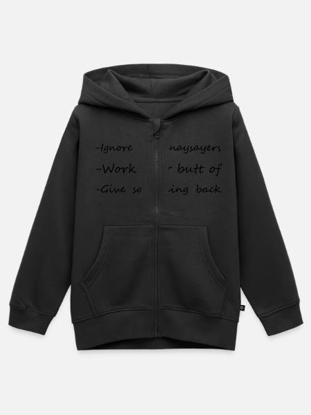 Rules - Kinder Premium Organic Zip Hoodie - Schwarz