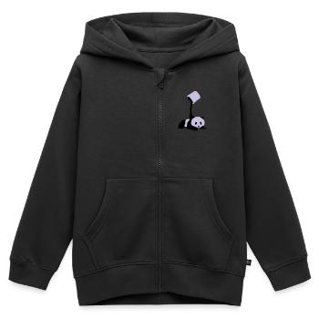 Baby Panda - Kinder Premium Organic Zip Hoodie - Schwarz - Vorne - AI Model Kid Male (0cm)