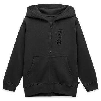 Ast Zweig Blatt Blätter Pflanze Natur Mistel Tanne - Kinder Premium Organic Zip Hoodie - Schwarz - Vorne - AI Model Kid Male (0cm)