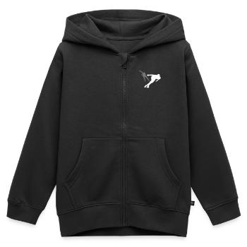 Ice Skater 2C - Kids Premium Organic Zip-up Hoodie - black - Front - AI Model Kid Male (0cm)