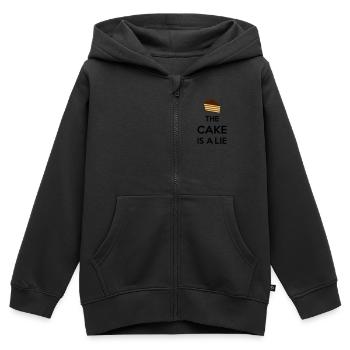 The Cake Is A Lie - Kids Premium Organic Zip-up Hoodie - black - Front - AI Model Kid Male (0cm)