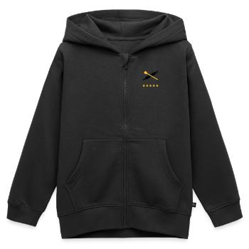 Nudelholz mit Kochlöffel, 5 Sterne - Kinder Premium Organic Zip Hoodie - Schwarz - Vorne - AI Model Kid Male (0cm)
