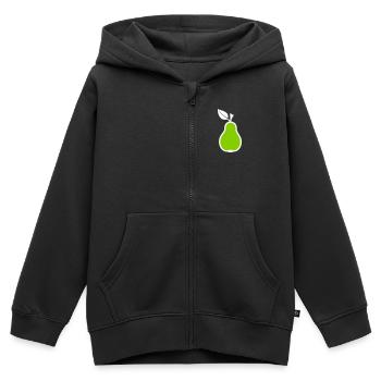Birne - Kinder Premium Organic Zip Hoodie - Schwarz - Vorne - AI Model Kid Male (0cm)