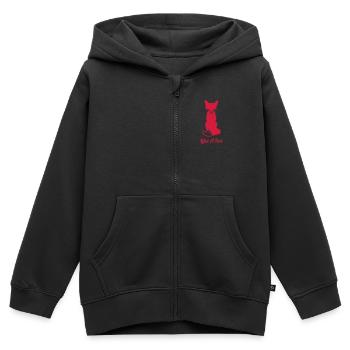 Comme un renard - Sweat Premium à capuche zippé enfant bio - noir - Devant - AI Model Kid Male (0cm)
