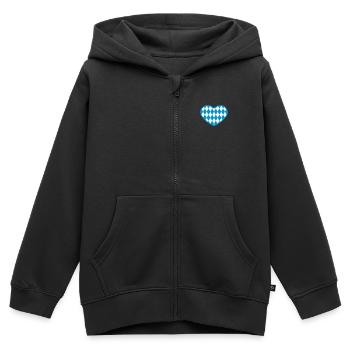 Herz - Bayern - Raute - Kinder Premium Organic Zip Hoodie - Schwarz - Vorne - AI Model Kid Male (0cm)