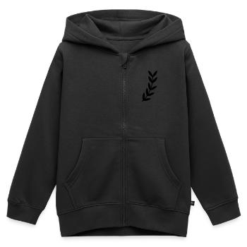 Ast Zweig Blatt Blätter Pflanze Natur Strauch Äste - Kinder Premium Organic Zip Hoodie - Schwarz - Vorne - AI Model Kid Male (0cm)