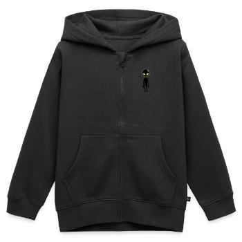Alien Außerirdischer - Sweat Premium à capuche zippé enfant bio - noir - Devant - AI Model Kid Male (0cm)