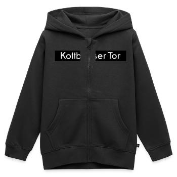 Kottbusser Tor KREUZBERG - Kinder Premium Organic Zip Hoodie - Schwarz - Vorne - AI Model Kid Male (0cm)