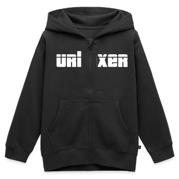 Urbexer - Kinder Premium Organic Zip Hoodie - Schwarz - Vorne - AI Model Kid Male (0cm)