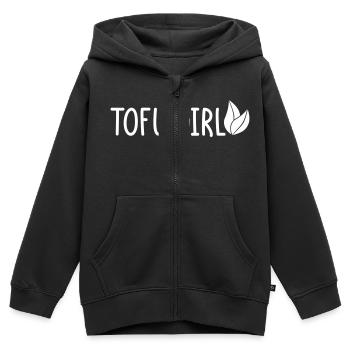 Tofu Girl - Kinder Premium Organic Zip Hoodie - Schwarz - Vorne - AI Model Kid Male (0cm)