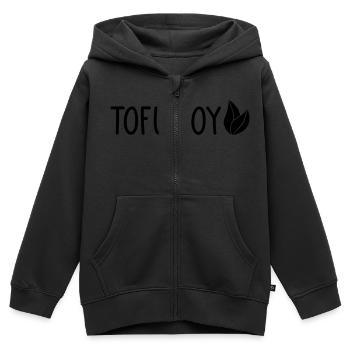 Tofu Boy - Kinder Premium Organic Zip Hoodie - Schwarz - Vorne - AI Model Kid Male (0cm)