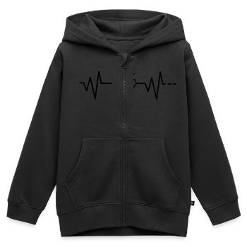 Herzschlag - Recyclen Umwelt Natur Müll Schutz - Kinder Premium Organic Zip Hoodie - Schwarz - Vorne - AI Model Kid Male (0cm)