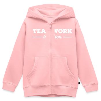 Teamwork - Kinder Premium Organic Zip Hoodie - Rosa - Vorne - AI Model Kid Female (0cm)