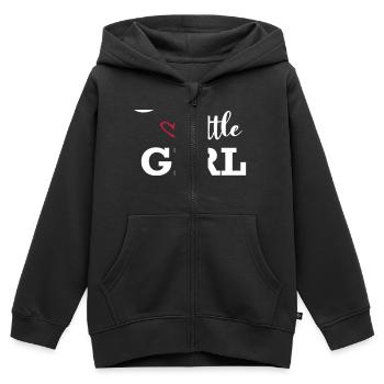 Bébé enfant papa papa Petite fille Petite fille Petite fille - Sweat Premium à capuche zippé enfant bio - noir - Devant - AI Model Kid Male (0cm)