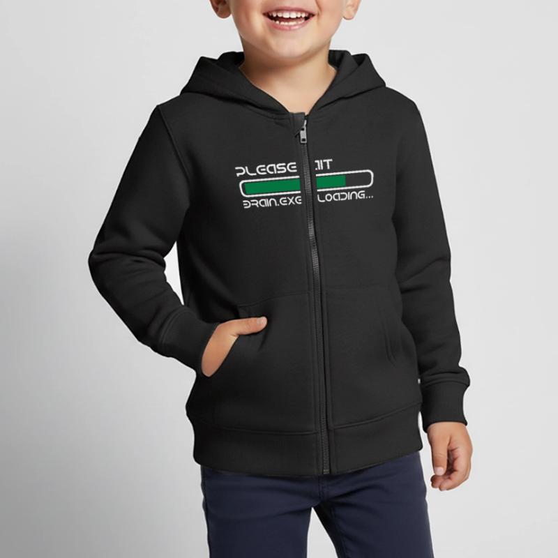 BRAIN IS LOADING Sweat Premium à capuche zippé enfant bio