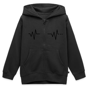 Herzschlag Golf, Minigolf, Golfen, Golfer, Spieler - Kinder Premium Organic Zip Hoodie - Schwarz - Vorne - AI Model Kid Male (0cm)