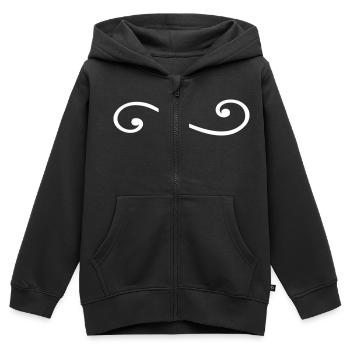 Schnörkel Dekor Dekoration Dekorativ Ranke Muster - Kinder Premium Organic Zip Hoodie - Schwarz - Vorne - AI Model Kid Male (0cm)