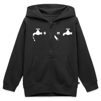 Plombier répare le robinet - Sweat Premium à capuche zippé enfant bio - noir - Devant - AI Model Kid Male (0cm)