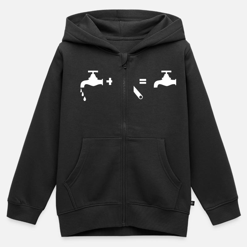 Plombier répare le robinet - Sweat Premium à capuche zippé enfant bio - noir