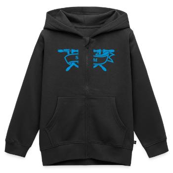 Ich bin ein Steuermann, ein Seemann, ein Schiff - Kinder Premium Organic Zip Hoodie - Schwarz - Vorne - AI Model Kid Male (0cm)