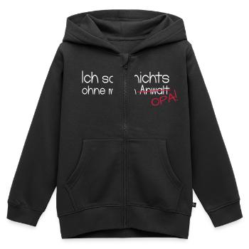 Ich sage nichts ohne meinen Opa! - Kinder Premium Organic Zip Hoodie - Schwarz - Vorne - AI Model Kid Male (0cm)