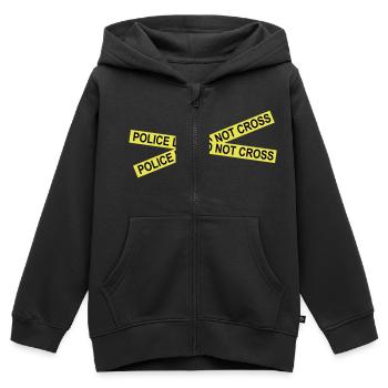 Polizei - Kinder Premium Organic Zip Hoodie - Schwarz - Vorne - AI Model Kid Male (0cm)