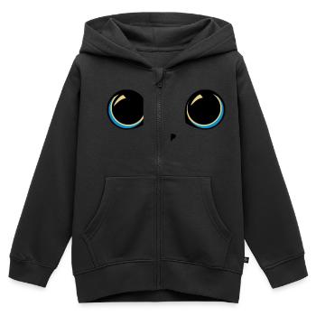 Katzenaugen - Kinder Premium Organic Zip Hoodie - Schwarz - Vorne - AI Model Kid Male (0cm)