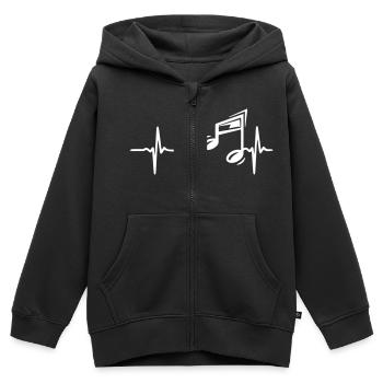 Heart Beat Music - Kinder Premium Organic Zip Hoodie - Schwarz - Vorne - AI Model Kid Male (0cm)