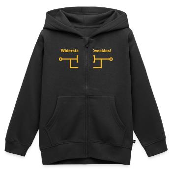 Widerstand ist zwecklos - Kinder Premium Organic Zip Hoodie - Schwarz - Vorne - AI Model Kid Male (0cm)