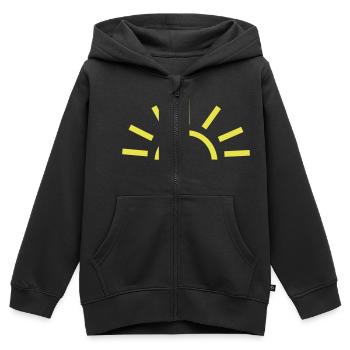 Soleil - Sweat Premium à capuche zippé enfant bio - noir - Devant - AI Model Kid Male (0cm)