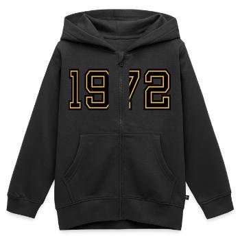 Year of birth: 1972 - Kids Premium Organic Zip-up Hoodie - black - Front - AI Model Kid Male (0cm)