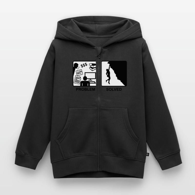 Climbing solves problems Sweat Premium à capuche zippé enfant bio