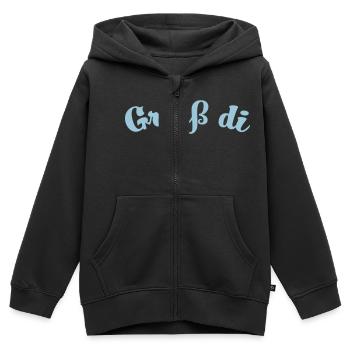 Grias di - Grüß dich - Kinder Premium Organic Zip Hoodie - Schwarz - Vorne - AI Model Kid Male (0cm)